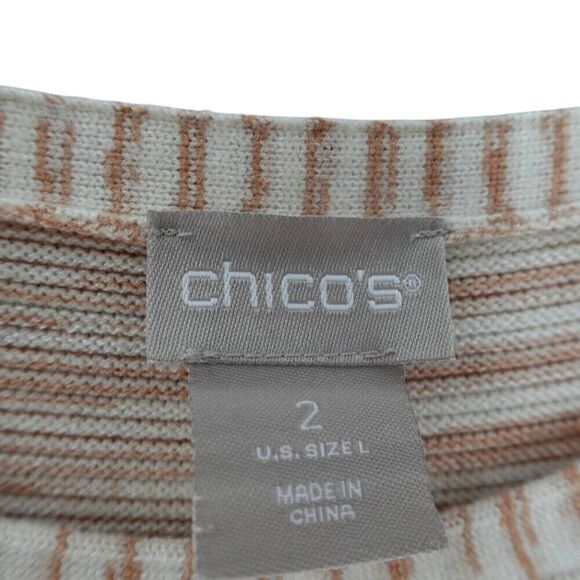 Chico's Size 2 Marled Long Sleeve Tan Sweater - Picture 9 of 10